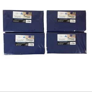 8 Blue Mainstay Collapsible Half Size Storage Bins